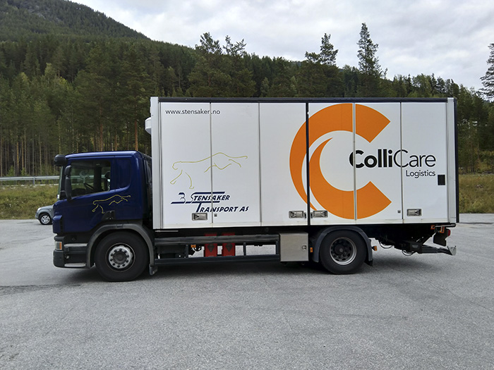 Dekor på Scania lastebil for Stensaker Transport